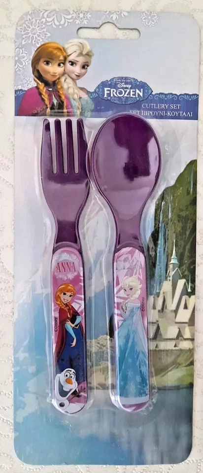 Set Posate in Plastica Asilo Mensa Pranzo Bambina Disney Frozen - Immagine 1 di 1