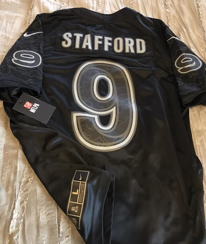 MATTHEW STAFFORD Los Angeles RAMS Reflective NIKE Vapor Limited L Jersey Black Cover