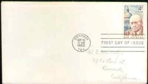 US. 1202. 4c. Sam Rayburn (1882-1961) Speaker of the House. FDC 1962 -2 - Picture 1 of 1