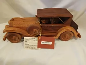 Vintage American Keystone LTD Handcrafted Wooden Duesenberg Car Signed 1983 #453 - Picture 1 of 16