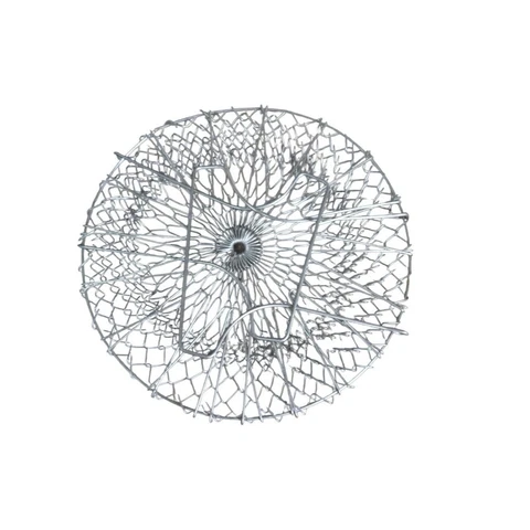 Vintage Egg Basket French Collapsible Folding Wire Mesh Fruit Vegetable Farmhous Cover