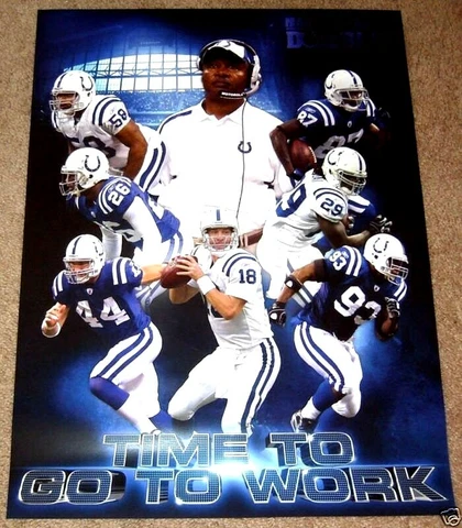 INDIANAPOLIS COLTS 2009 'TIME TO GO TO WORK' POSTER - SUPER BOWL XLIV - MANNING Cover