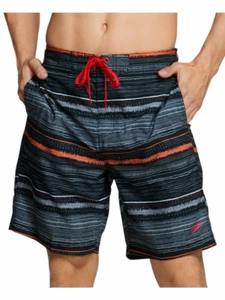 SPEEDO Mens Black Striped Regular Fit Shorts, L - Picture 1 of 1