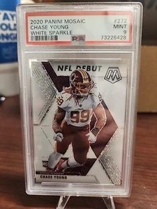 2020 Panini Mosaic Chase Young Rookie White Sparkle Debut RC Prizm SSP PSA 9 - Bild 1 von 2