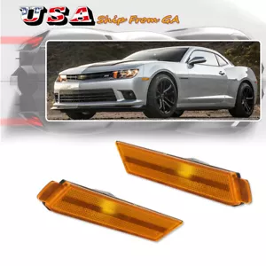 Kit de luz indicador de marcador lateral con parachoques delantero ámbar 2X para Chevy Camaro 2010-2015 - Imagen 1 de 8