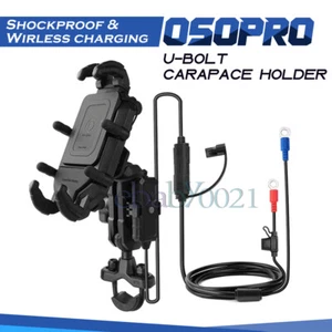Soporte de caparazón en U con montaje de carga inalámbrico para teléfono de motocicleta osopro a prueba de golpes - Imagen 1 de 12