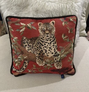 "Tapiz de safari guepardo gato leopardo Ashford Court 17x15"" decoración roja" - Imagen 1 de 11