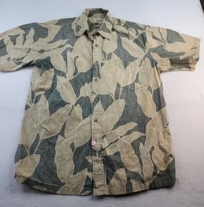 Cooke Street Island Floral Mens Medium Short Sleeve Button Front Cotton Shirt - Picture 1 of 9