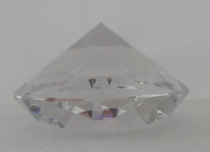 Large Diamond Shaped Glass Crystal Paper Weight - Jeweler Display - Picture 1 of 10