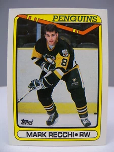 1990 Topps Mark Recchi Rookie Card RC #280 Pittsburgh Penguins - Picture 1 of 3