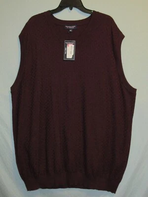 Nuevo con etiquetas Chaleco Suéter Roundtree & Yorke Cuello en V Tejido Gofre 3XT Granate Foto 1 de 3