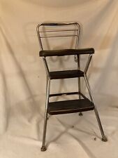 Vintage COSCO Mid Century Kitchen Step Chair Stool With Flip Up Seat Brown