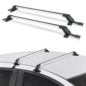 43.3" Chrome Style Roof Rack Cross Bar Luggage Cargo Carrier w/ Lock Aluminum - Bild 1 von 12