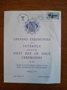 GIVING BLOOD 1425 First Day Ceremony Program SIGNED by Designer Harold Munce - Picture 1 of 3