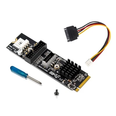 USB3.0 5Gbps Expansion Card For M.2 MKey Slot Adds Front Panel Type C Port - Image 1 of 4