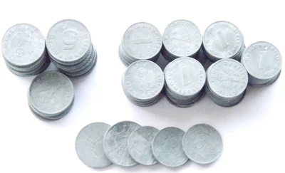 Lot GERMAN 95x 1, 5 REICHSPFENNIG 1940- 1944 Zinc SWASTIKA Coin 3RD WW2 Pfennig - Image 1 of 4