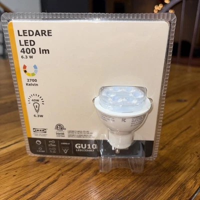 NUEVO Bombilla Ikea LEDARE LED Modelo GU10 400 IM 2700 Kelvin 6.3W LED1334R7 Foto 1 de 4