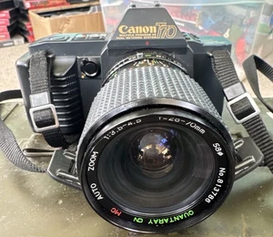 Canon T70 Film Camera W/ Quantaray f=28-70mm 1:3.5-4.5 Lens Tested MINT - Picture 1 of 9