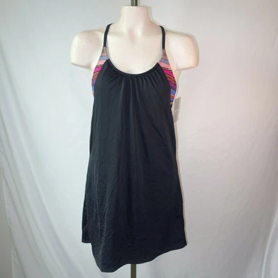 NUEVO Vestido Tankini Blusa Athleta Capri Rayas 34B/C + Pantalones Pequeños Cintura Alta Foto 1 de 4