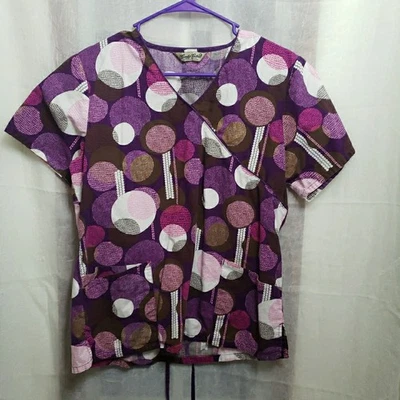 Comfy Cotton Scrub Top  Polka Dots Scrubs Medical Vet Dental Women's Size UNK - Image 1 of 4