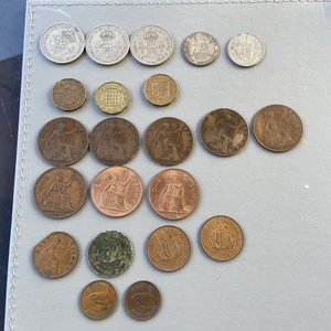 Old British Coins Two Shillings To Farthing. 22 Coins - Picture 1 of 12
