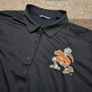 Cutter & Buck Miami Hurricanes Polo Shirt XXXL Black Embroidered Sebastian - Picture 1 of 8