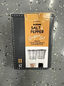 Kibaga Salz & Pfeffermühle Set Edelstahl Glasflaschen - Bild 1 von 4