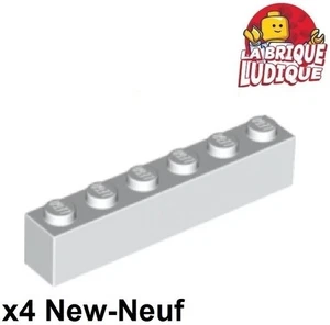 Lego 4X Mattone Brick 1X6 6X1 Bianco 3009 NUOVO - Picture 1 of 1