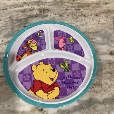 Vintage Disney Winnie The Pooh Tigger Piglet Melamine 8.5” Divided Child Plate - Image 1 of 4