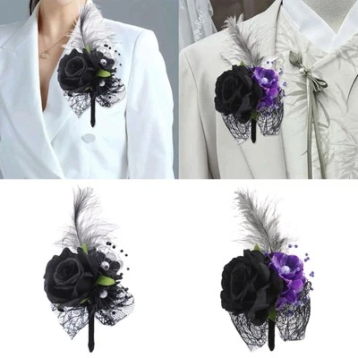 Boutonnière de fleurs pour poignet et poignet pour bal de fin d'année - Photo 1/2