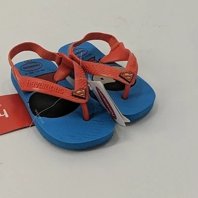 Sandalias Baby HAVAIANAS 6 Azul Rojo Superman Chanclas Foto 1 de 4