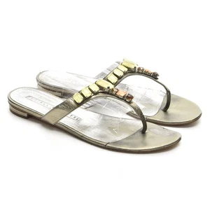 Sandali donna Fratelli Rossetti stringati 38,5 / 8,5 scarpe basse pelle oro - Foto 1 di 8