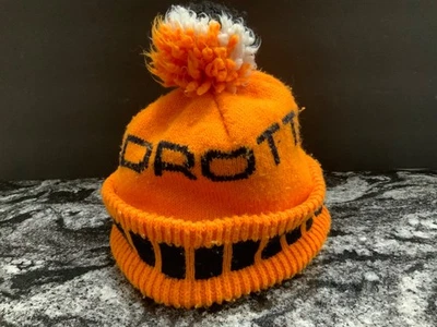 Vintage Drott Hat Cap Beanie Knit Yellow Orange Machinery Rare worn but nice - Image 1 of 4