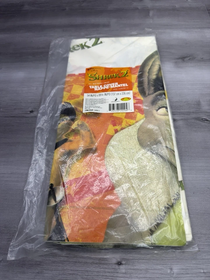 Shrek 2 Tablecloth Paper Table Cover 54x89 1/4" Party Supplies 2004 Hallmark