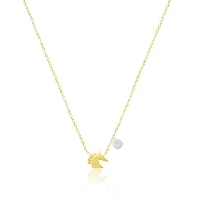 Meira T 14k Yellow Gold Horse Pony Equine Charm Necklace - Image 1 of 4