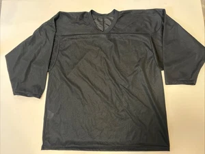 Vintage 1990's Authentic CCM Maska Plain Hockey Jersey L Air Knit Blank Black - Picture 1 of 7