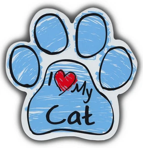 Scribble Paw Katzenmagnete: I LOVE MY CAT | Autos, LKW, Kühlschränke - Bild 1 von 1