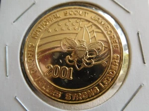 EG SCOUT BSA 2001 15º Jamboree Nacional Color Oro Moneda Desafío Medallón! - Imagen 1 de 4