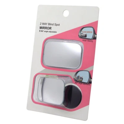 2 Pack Car Blind Spot Side Mirror Stick On Glass Adjustable Safety Lens Mirror - Image 1 of 4
