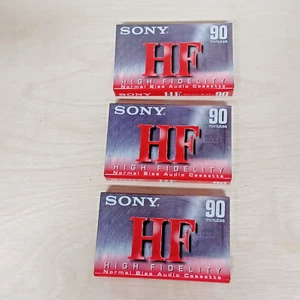 3 cintas de casete de audio en blanco Sony HF de alta fidelidad con sesgo normal de 90 minutos NUEVO - Imagen 1 de 7