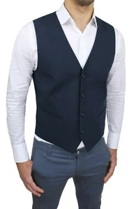 Herren Weste Diamond ärmellos dunkelblau elegant formell zeremoniell - Bild 1 von 3