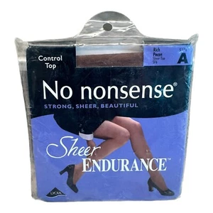 No Nonsense Sheer Endurance Control Top Pantyhose Stockings Rich Pecan Size A - Picture 1 of 2