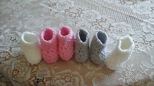 6-9 months baby girls handmade crochet booties bundle 
