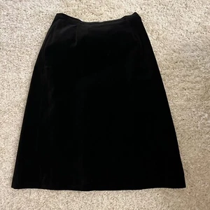 Hamells Vintage Black Velvet Midi Skirt Retro Goth Steampunk W28 Check Measures - Picture 1 of 9