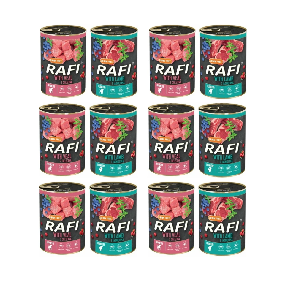 12x400g DOLINA NOTECI Rafi junior mix Geschmacks Nassfutter