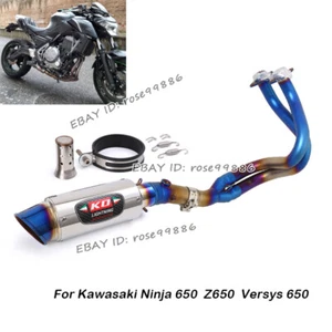 Exhaust Header Pipe Link Muffler For Kawasaki Ninja 650 Z650 Versys 650 ER6N - Picture 1 of 12