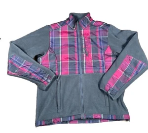 Chaqueta polar Mountain Fog para mujer talla XL marrón/rosa a cuadros nueva con etiquetas - Imagen 1 de 10