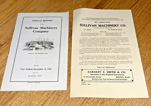 1918 SULLIVAN MACHINERY Co. ANNUAL REPORT / PROSPECTUS Chicago & Claremont N.H. - Picture 1 of 12