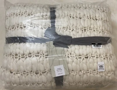 West Elm Chunky Knit Throw Blanket 50"x60” Cream - Image 1 of 4