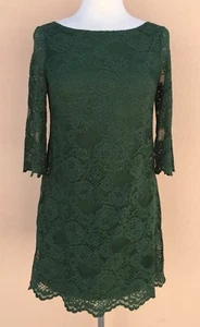 HandMade Evening Cocktail Lace Mini Dress Petite Green PS - Picture 1 of 5